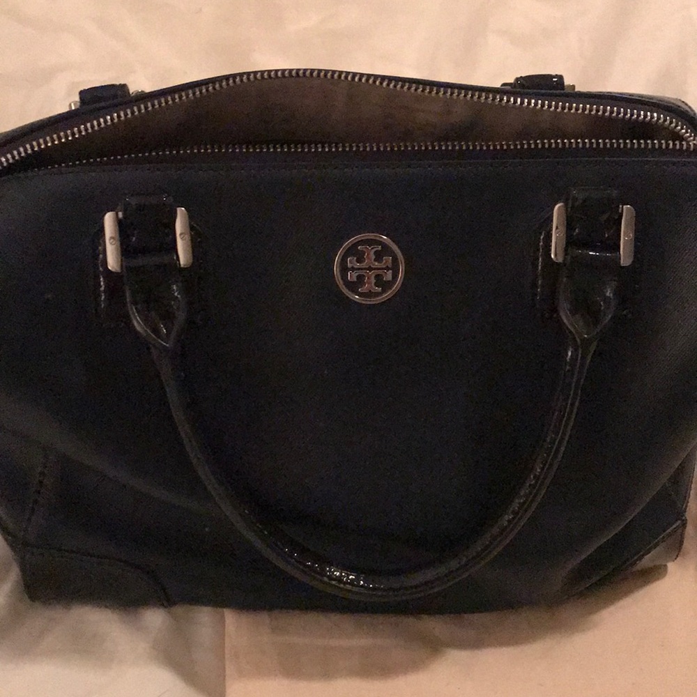 ToryBurch Robinson Saffiano Patent Leather Satchel